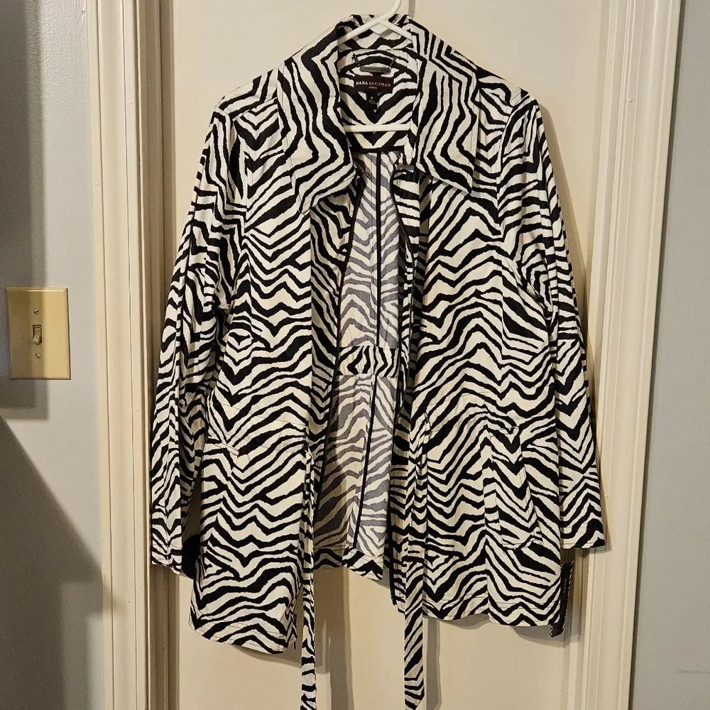 Dana Buchman Woman Zebra Print Jacket 1X - Picture 1 of 3